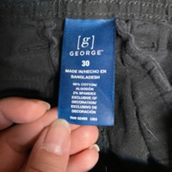 George Black Cargo Shorts Men’s Size 30 Casual Cotton Blend - Picture 3 of 5